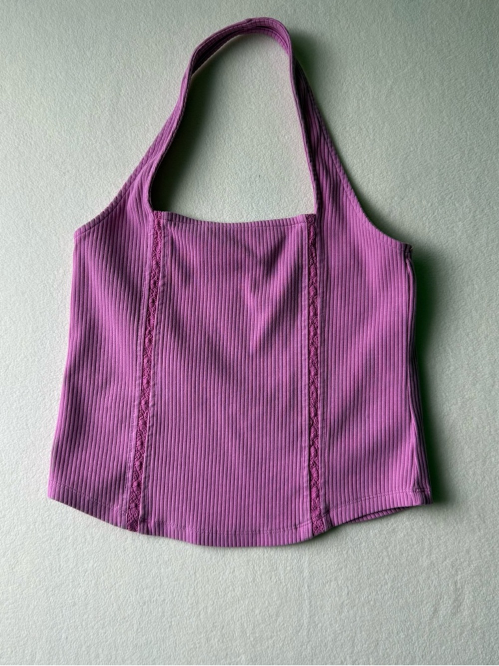 American Eagle Pink Cropped Halter Top - Medium NWT